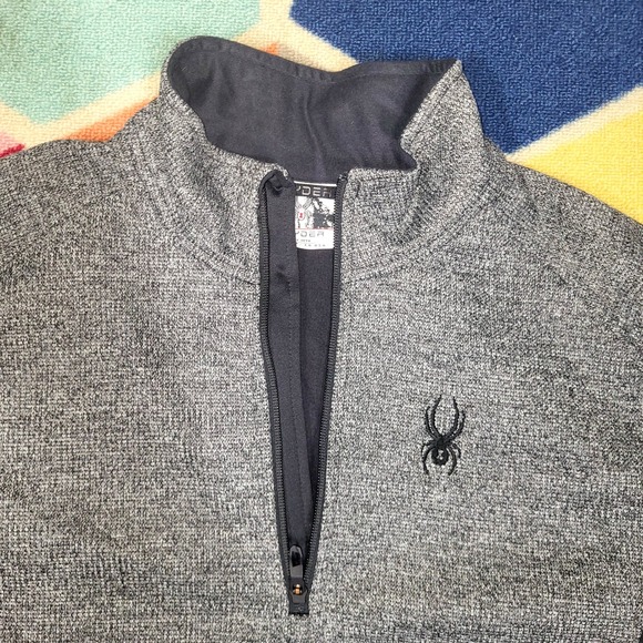 Spyder Gray 1/4 Zip Pullover Men's Athletic Training Pullover - Picture 2 of 6